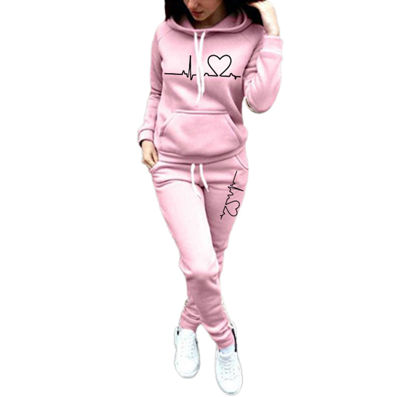 Women Sports Suit Ankle Banded Pure Color Autumn Tracksuit
