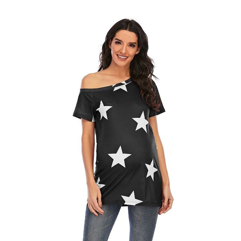 Printed Short-sleeved T-shirt Plus Size Maternity Wear