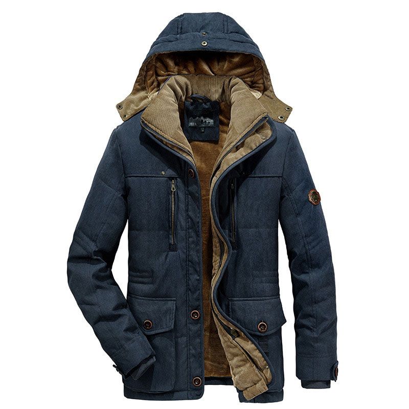 Winter Windproof Jackets for Men Thick Warm Men Parka Fleece Overcoat Hooded Casual Parka Windbreakers Men's Gift Plus Size