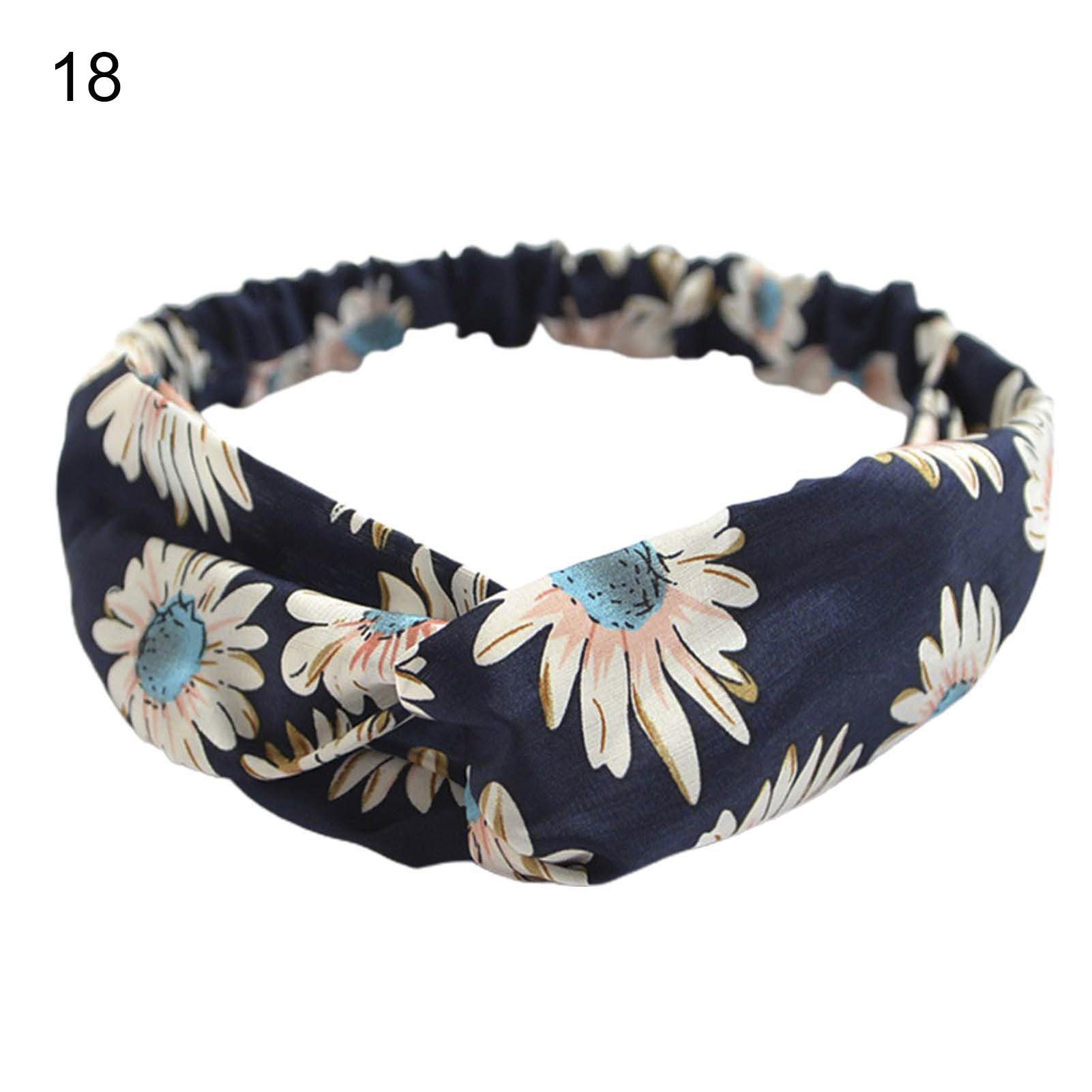 Makeup Headband Sweat Absorbing Elestic Striped Print Head Wrap