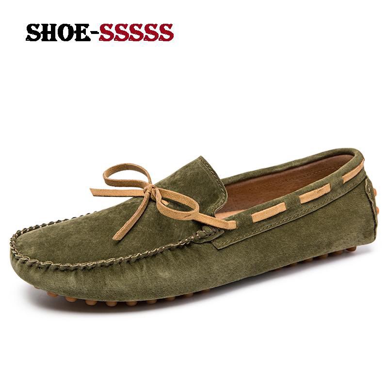 Big Size Men Soft Leather Loafers Slip on Driving Shoes Breathable Leather Loafers Bowknot Casual Soft Sole Flat Shoes Plus Size