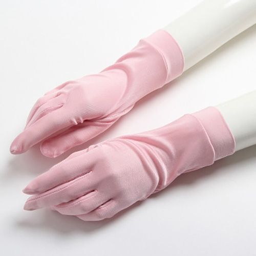 Women's knitted silk gloves black white solid pure mulberry Silk