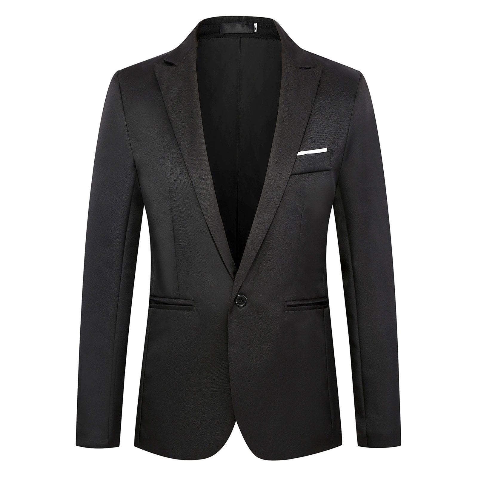 Formal Blazer Solid Color Single Button Men Formal Blazer
