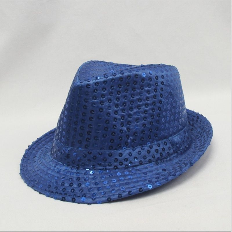 WZCX Fashion New Sequins Solid Color Jazz Hat Parent-Child Shiny Performance Dance Top Hat Cowboy Hat