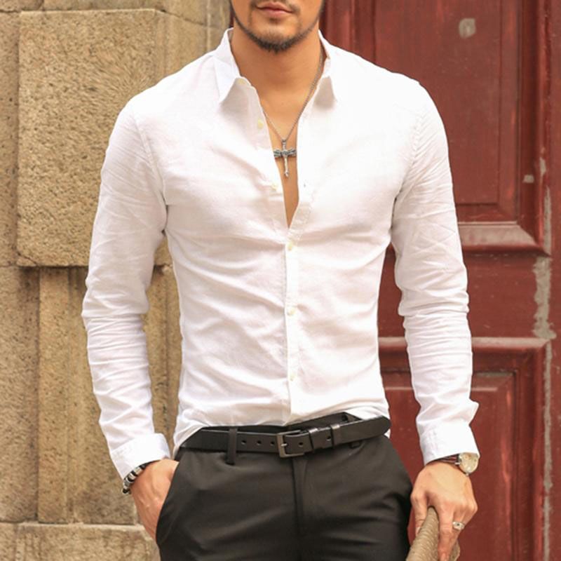 White Cotton Long Sleeves Casual Shirt For Men - Shirt For Men - Shirt For Men