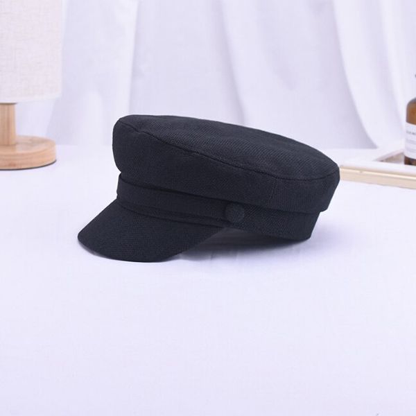 2019 Spring Women Caps Fashion Newsboy Caps Bright Silk Military Caps Vintage Flat Top Visor Caps for Men