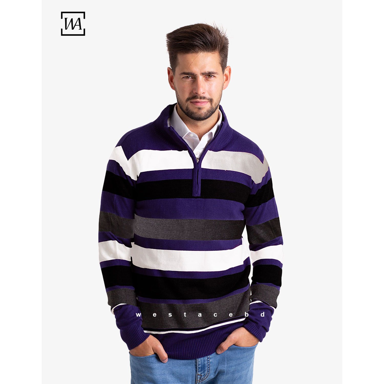 Mens Sweater Striped -westAce