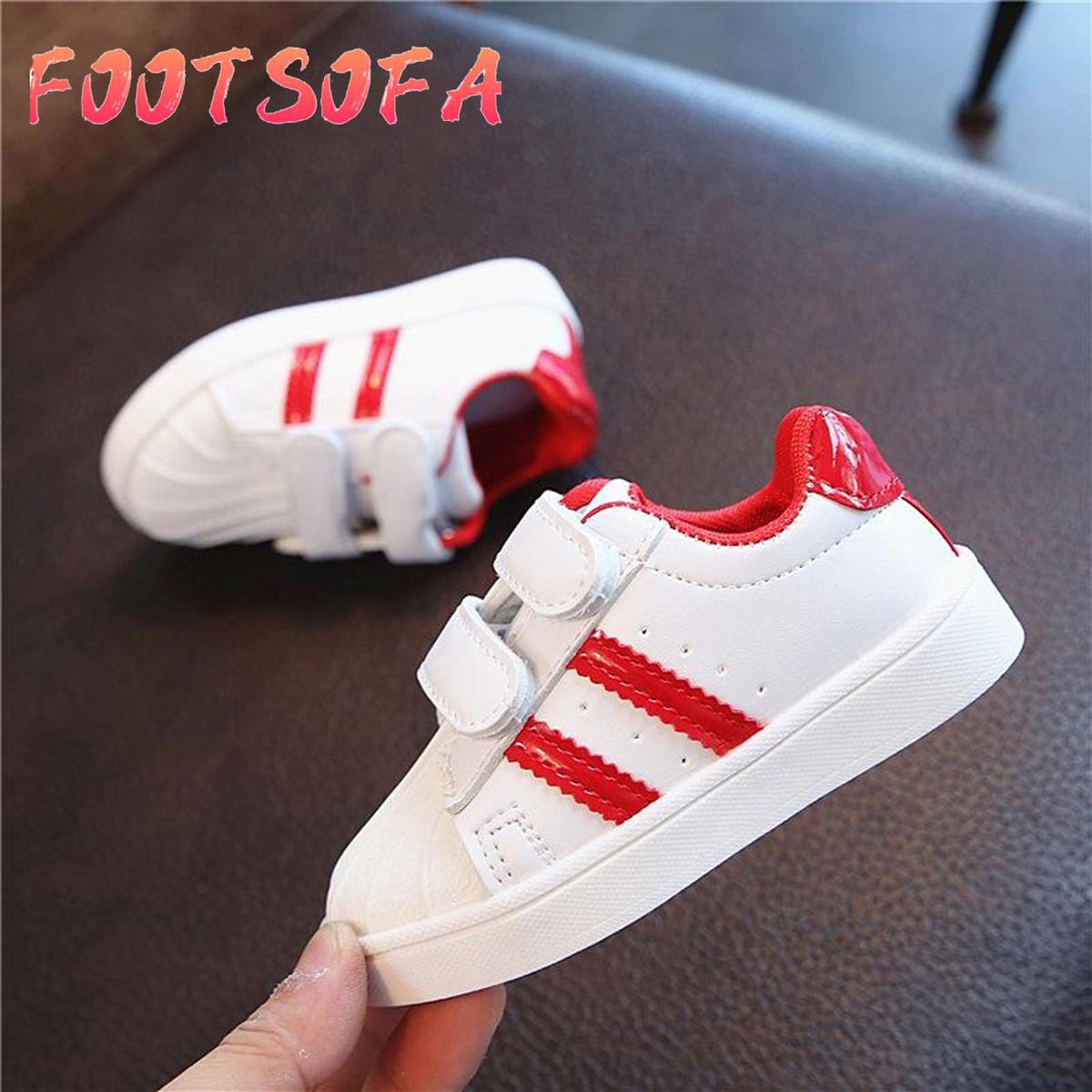 Size 21-30 Kids White Sneakers Boys Girls Sport Shell Shoes