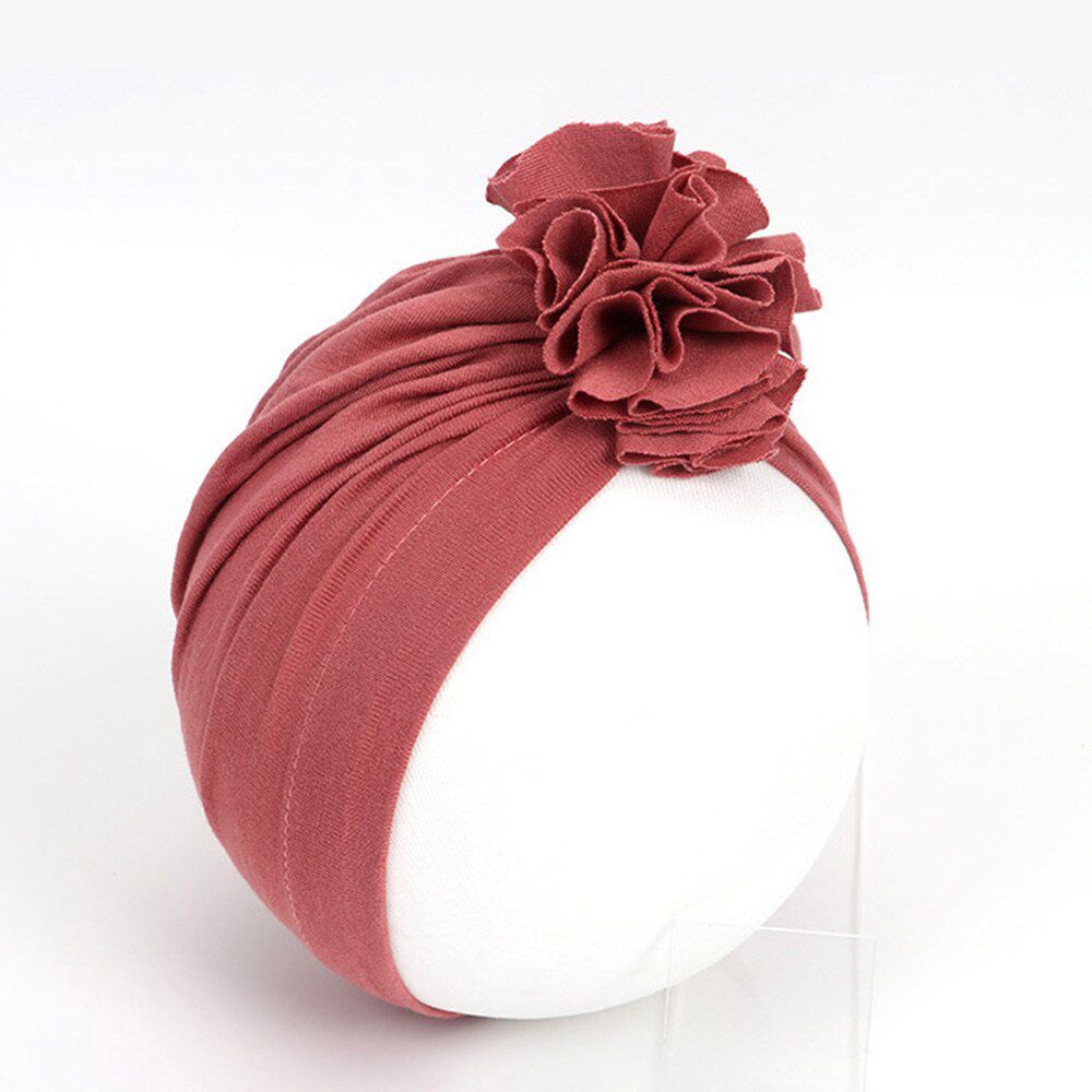 Beanies Hat Flower Cotton Hat Caps For Newborn Baby Girls Children Elastic Head Wraps Cap