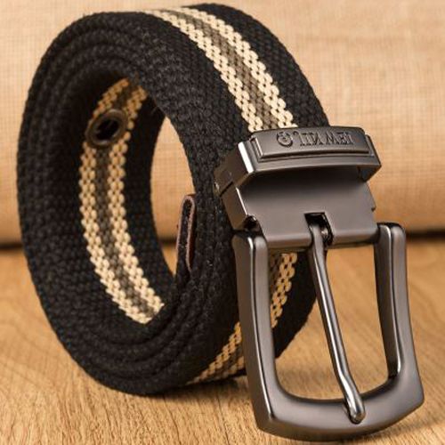 Men Canvas belt 2019 mens workout waist belt Casual Jeans Belt student needle Buckle-Belt Male Lengthened Tactical Brand Cintos