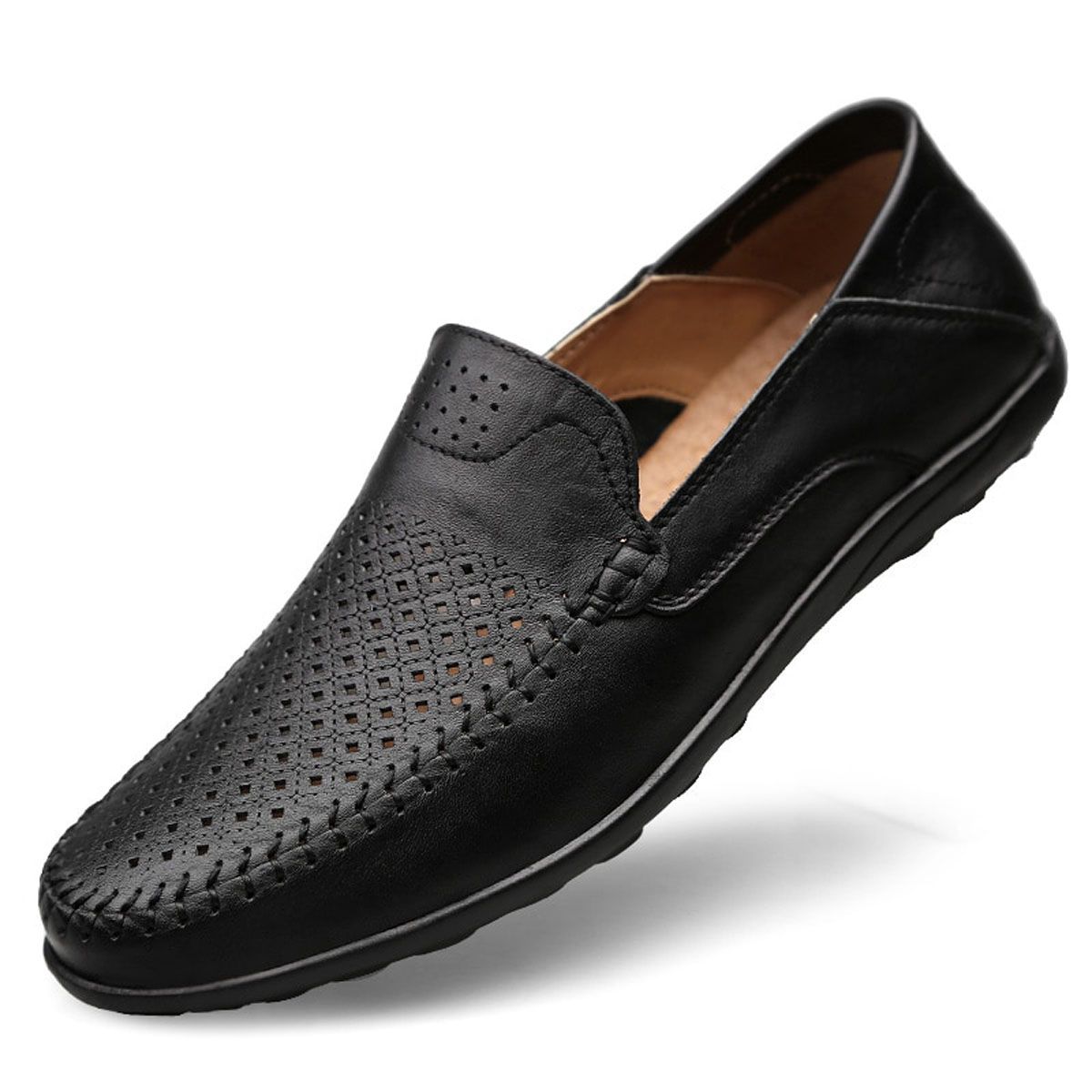 Leather Men Shoes Casual Formal Mens Loafers Moccasins Italian Breathable Slip on Male Boat Shoes Plus Size