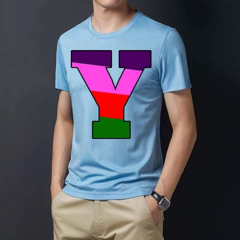 Four Colors Alphabet Letters "Y" T-Shirt