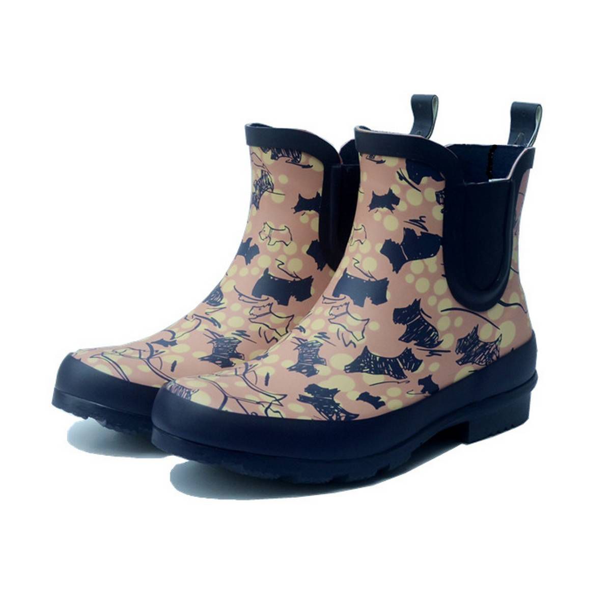 Puppy Pattern Rubber Rain Boots Ladies Fashion Short Tube Rain Boots Short Help Low Tube Low Help Waterproof Shoes Non-slip Rubber Shoes