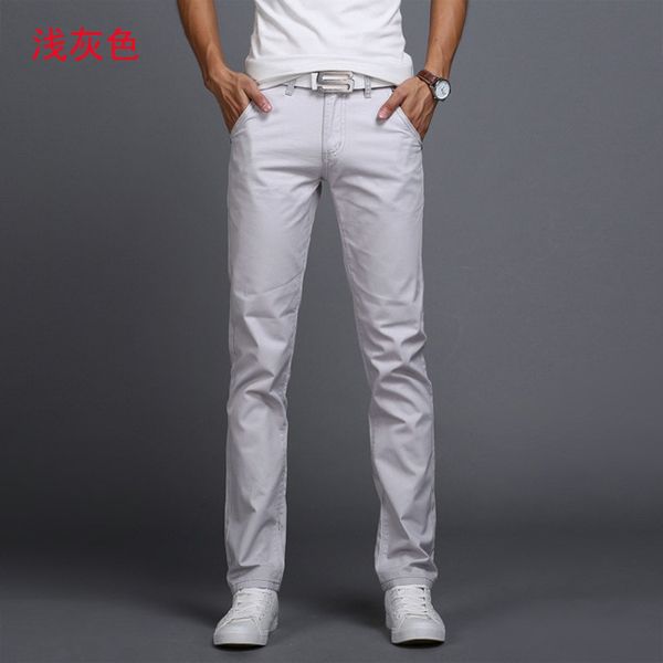Spring and summer New Design Casual Men pants Cotton Slim Pant Straight Trousers Fashion Solid sky blue black Pants Men