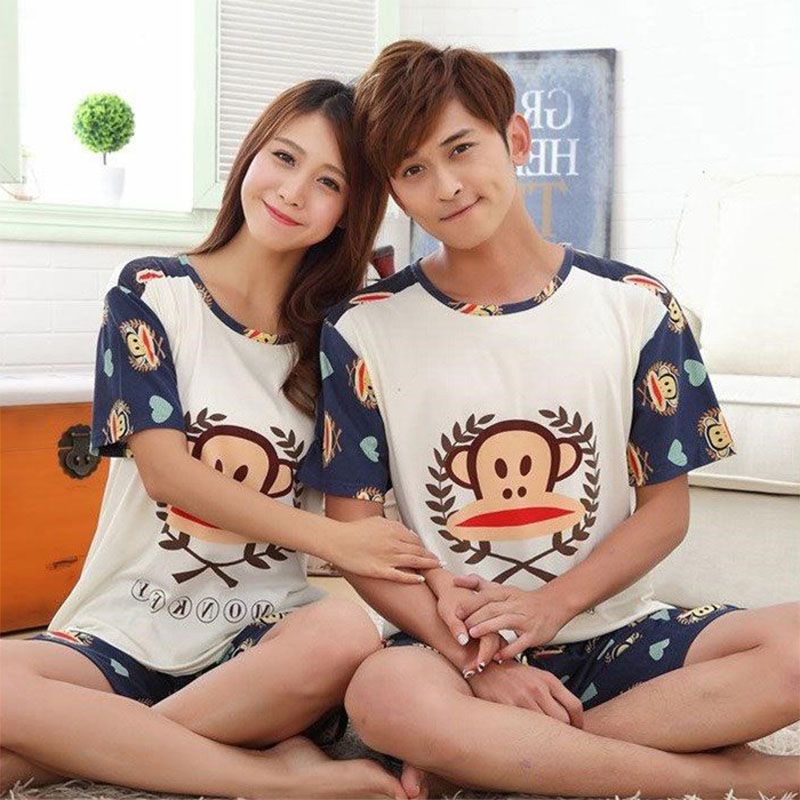 Men Women Lovers Summer lk Silk  Breathable Fashion Casual e Wear Set