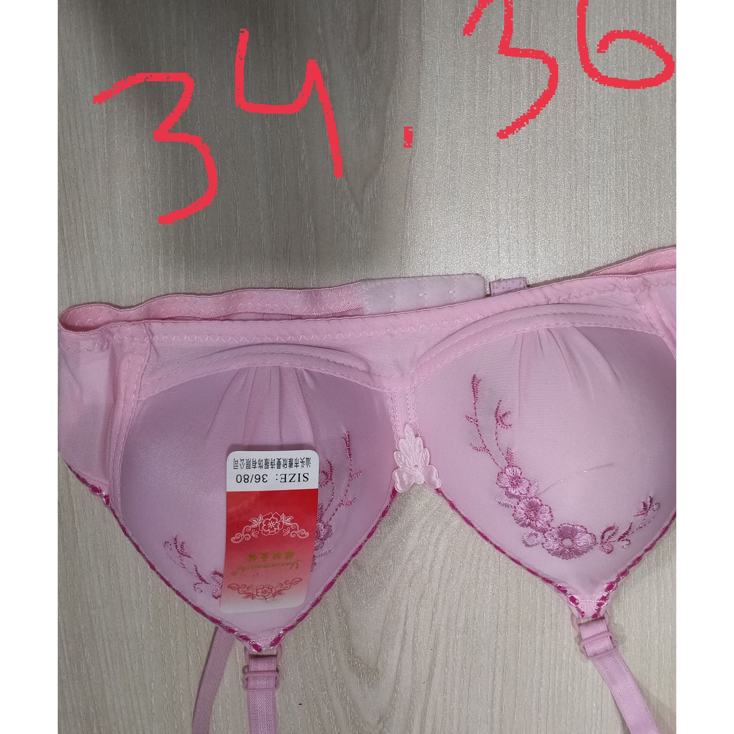 Hook two lace flower yaxinmanshi bra(Pink)