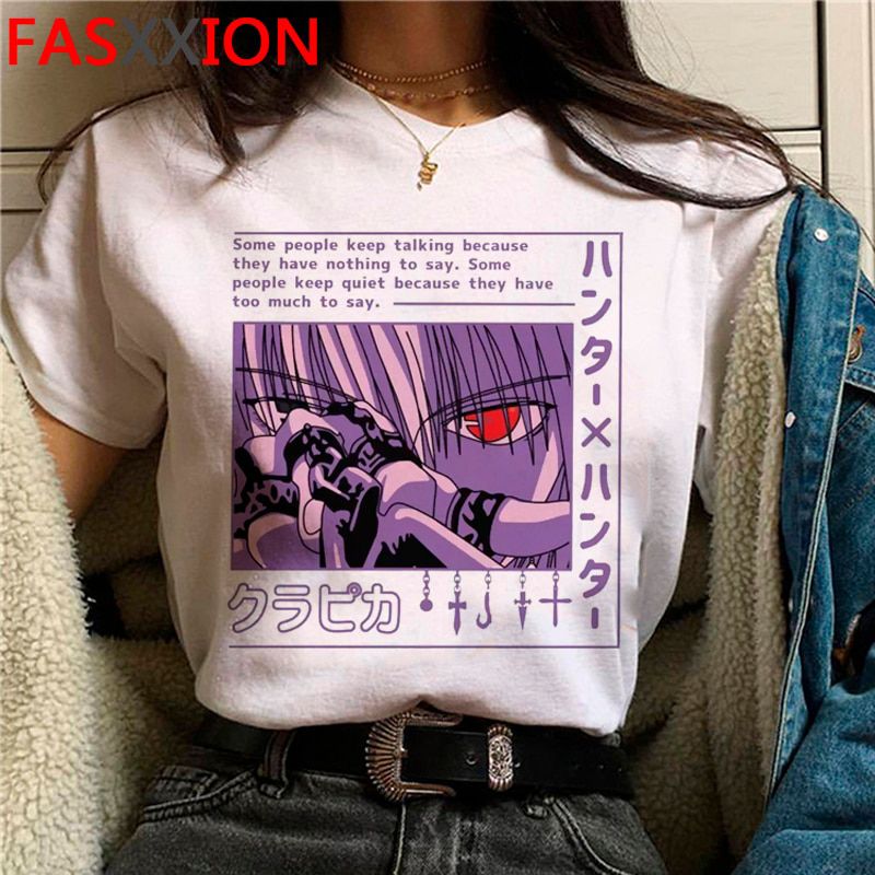 Kawaii Hunter X Hunter Tshirt Men Killua Zoldyck Funny Cartoon Cute Anime T-shirt Kurapika HxH Devil Eye Uni Tshirt Tees Male