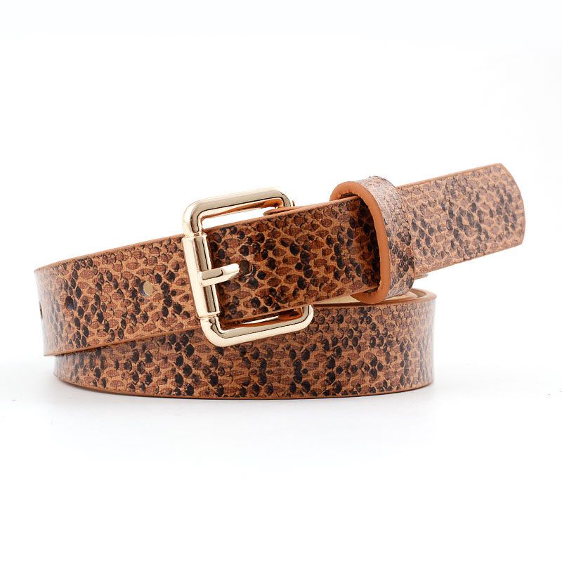 Loldeal 2.3x105cm Snake Pattern Spring And Summer New Retro Thin Belt Women's Snakeskin All-Matching Jeans Dress Decoration Small Belt Women's
