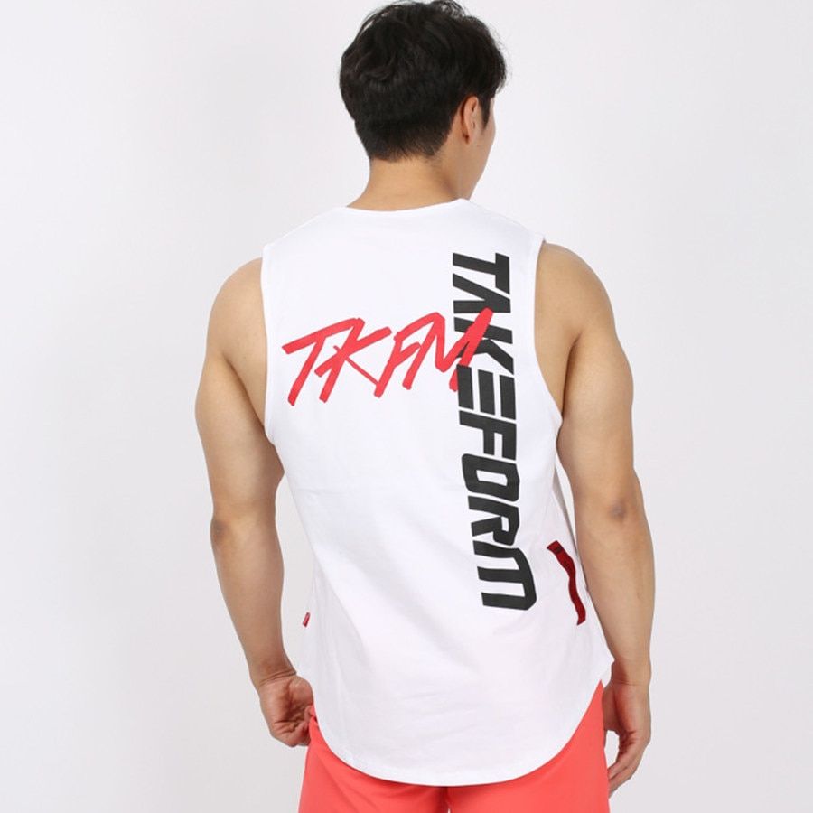 Mens Casual Fashion TaTop Gyms Fitness Workout Cotton Sleeveless Shirt Summer Clothing Male Stringer Singlet Undershirt Vest