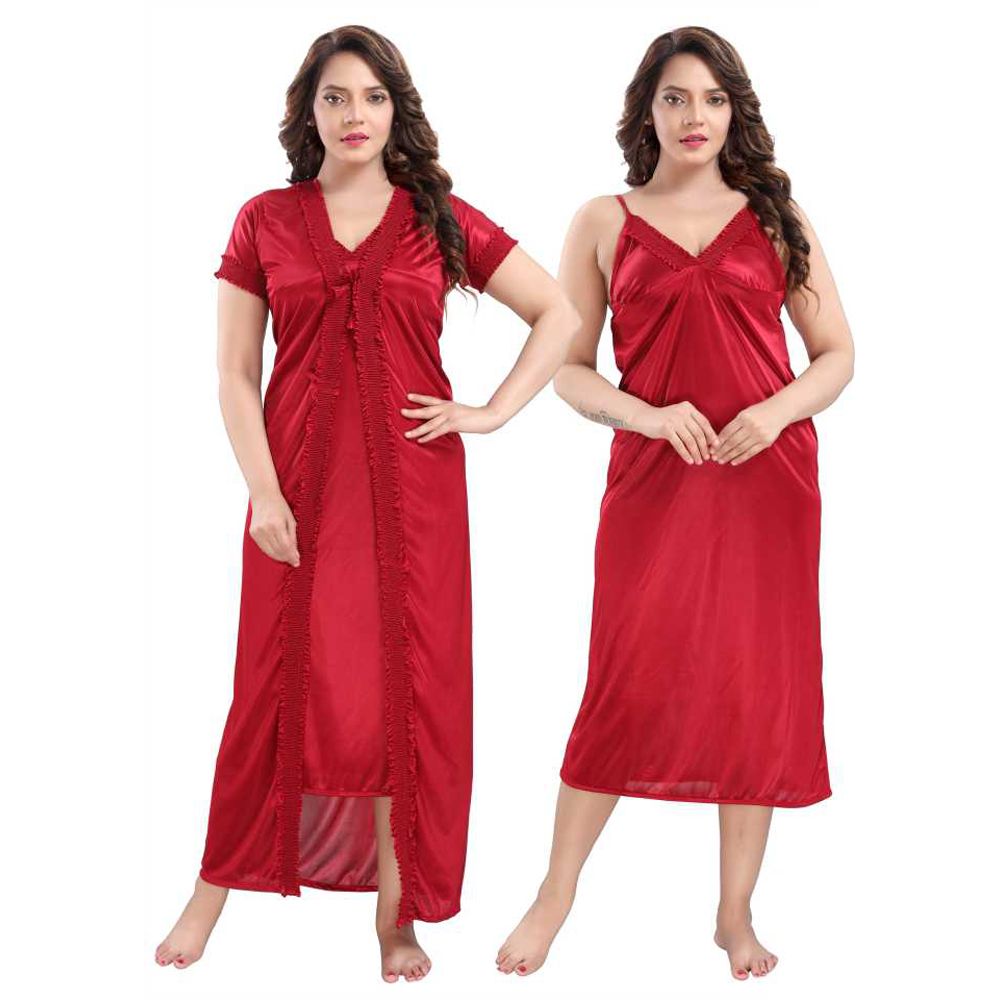 Exclusive, Stylish and Comfortable (2 Part) Long Night Dress-78