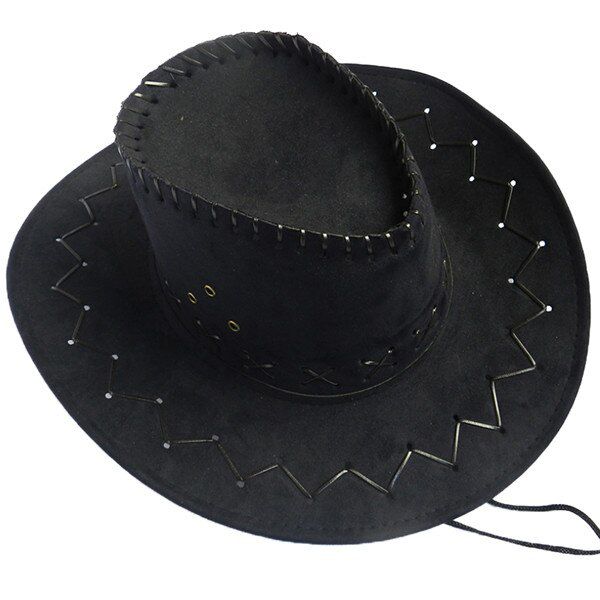 Faroonee Mens Western Cowboy Hats Handmade PU Travel Suede Sun Hats Jeans Caps Wide Brim Fashion Male WS535