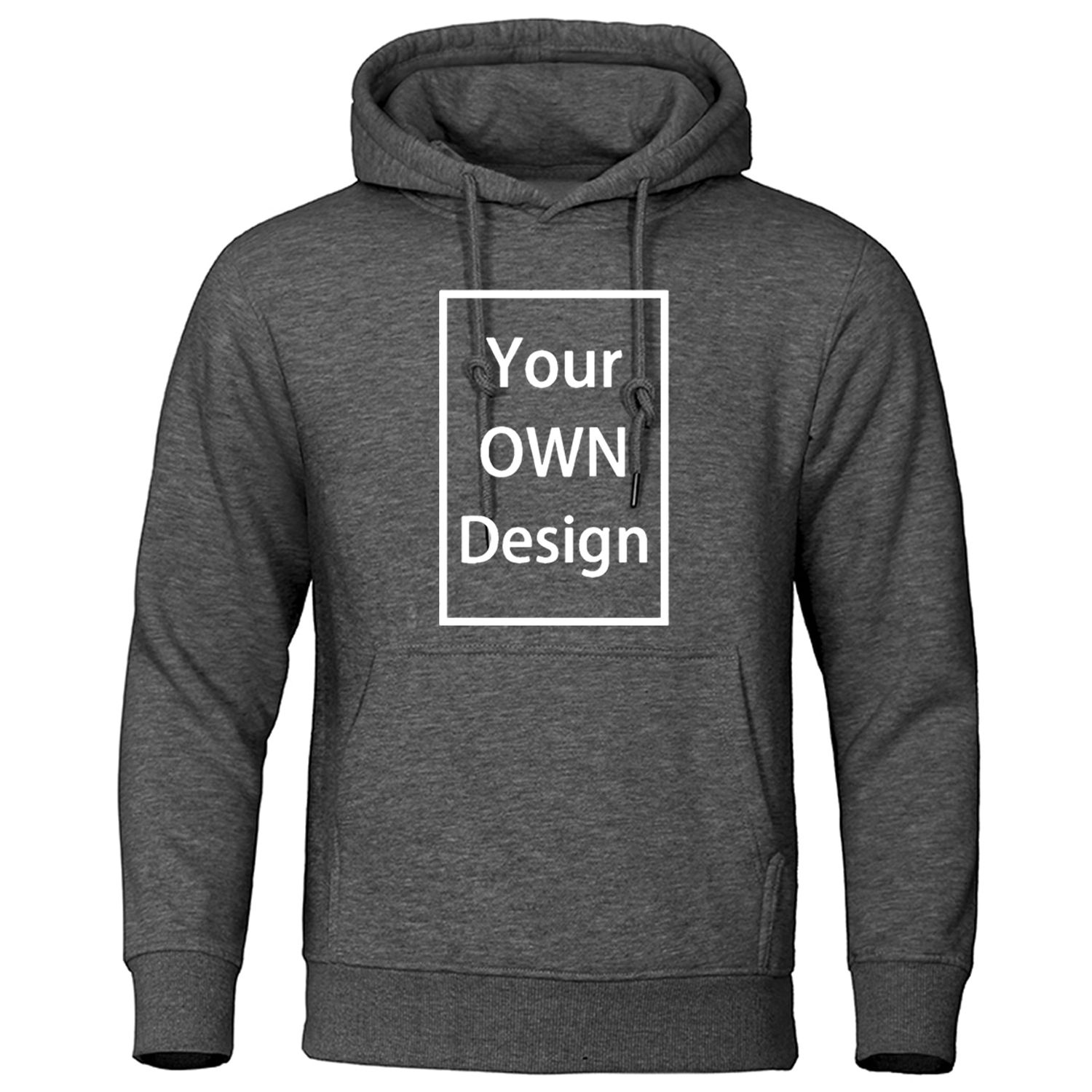 Custom Your Logo Hoodies Men Customize Any Deisgn Style Print Sweatshirt Hooded Autumn Spring Black Gray Streetwear Hoody Hoodie