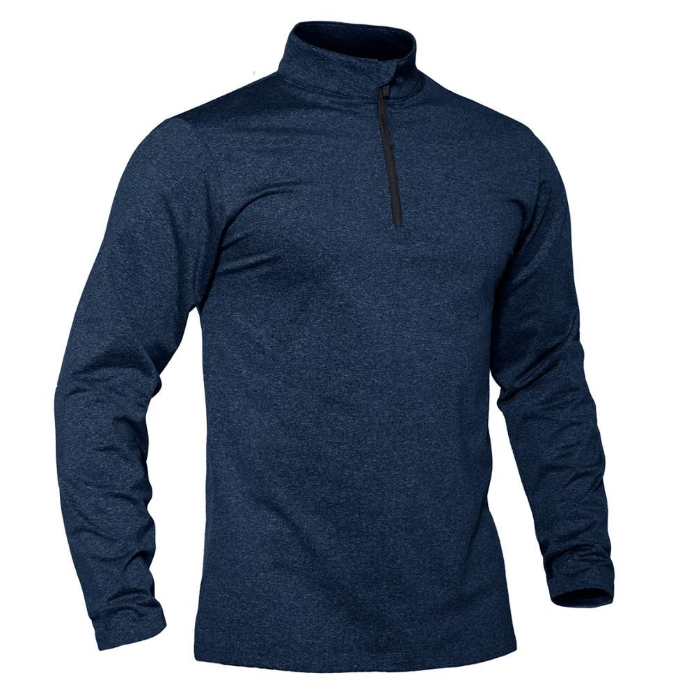 TACVASEN Spring/Fall Thermal Sports Sweater Men's 1/4 Zipper Tops Breathable Gym Running T Shirt Pullover Male Activewear