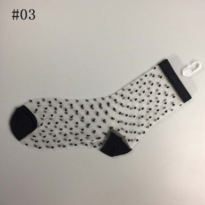 2020 Fashion Women Cotton Blended Heart Pattern Ultra Thin Socks Female Lady Transparent Crystal Love Short Glass Silk Socks