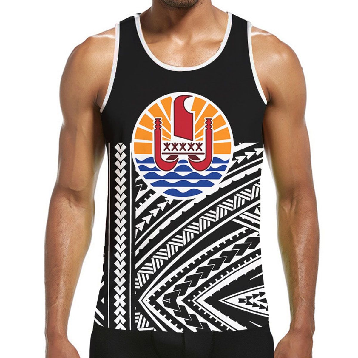 3D Print lynesia Tahiti sea Summer Beach Sea Men's TaTops Casual Fitness Bodybuilding Gym Muscle Men Sleeveless Vest Shirt