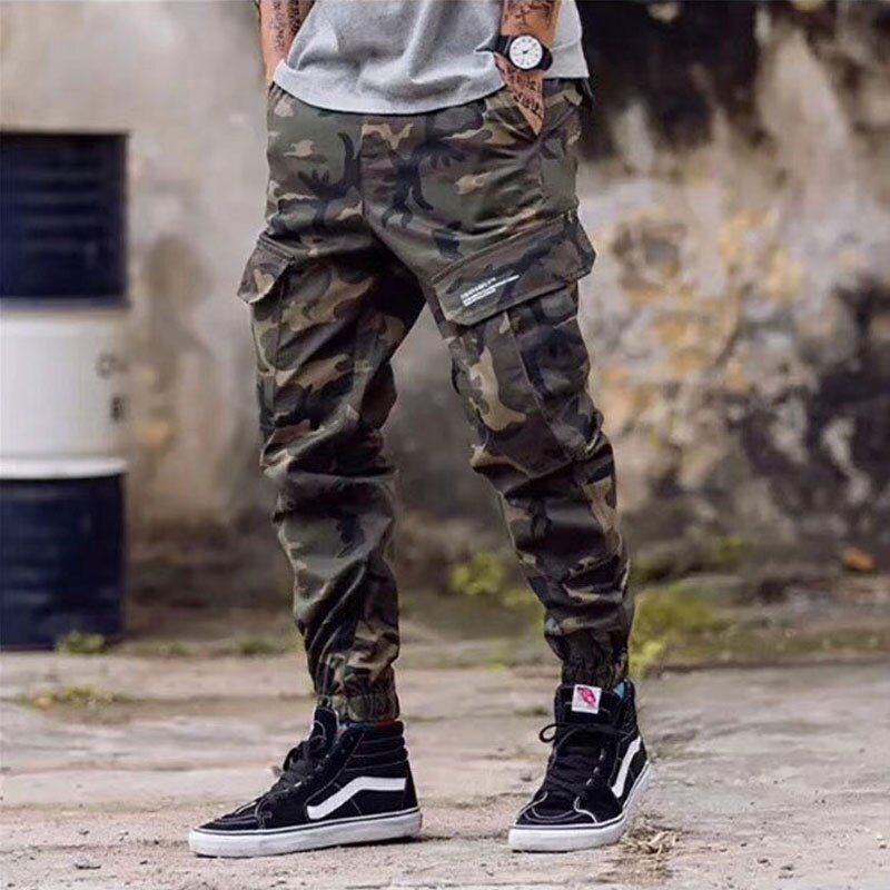 Japanese Style Fashion Men Joggers Pants Bigcket Loose Fit Cargo Pants hombre Harem Trousers Street Hop Casual Pants Men