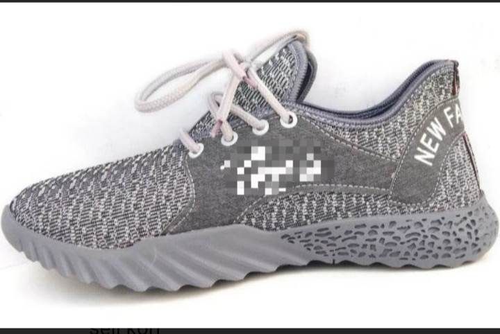 Fashionable Fabrics Sneaker Shoes for Men- Silver Color