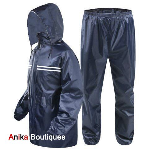 Boy's & Girls Bike/Scooter Water Proof Blue Plain Rain Coat with Bag (Blue)