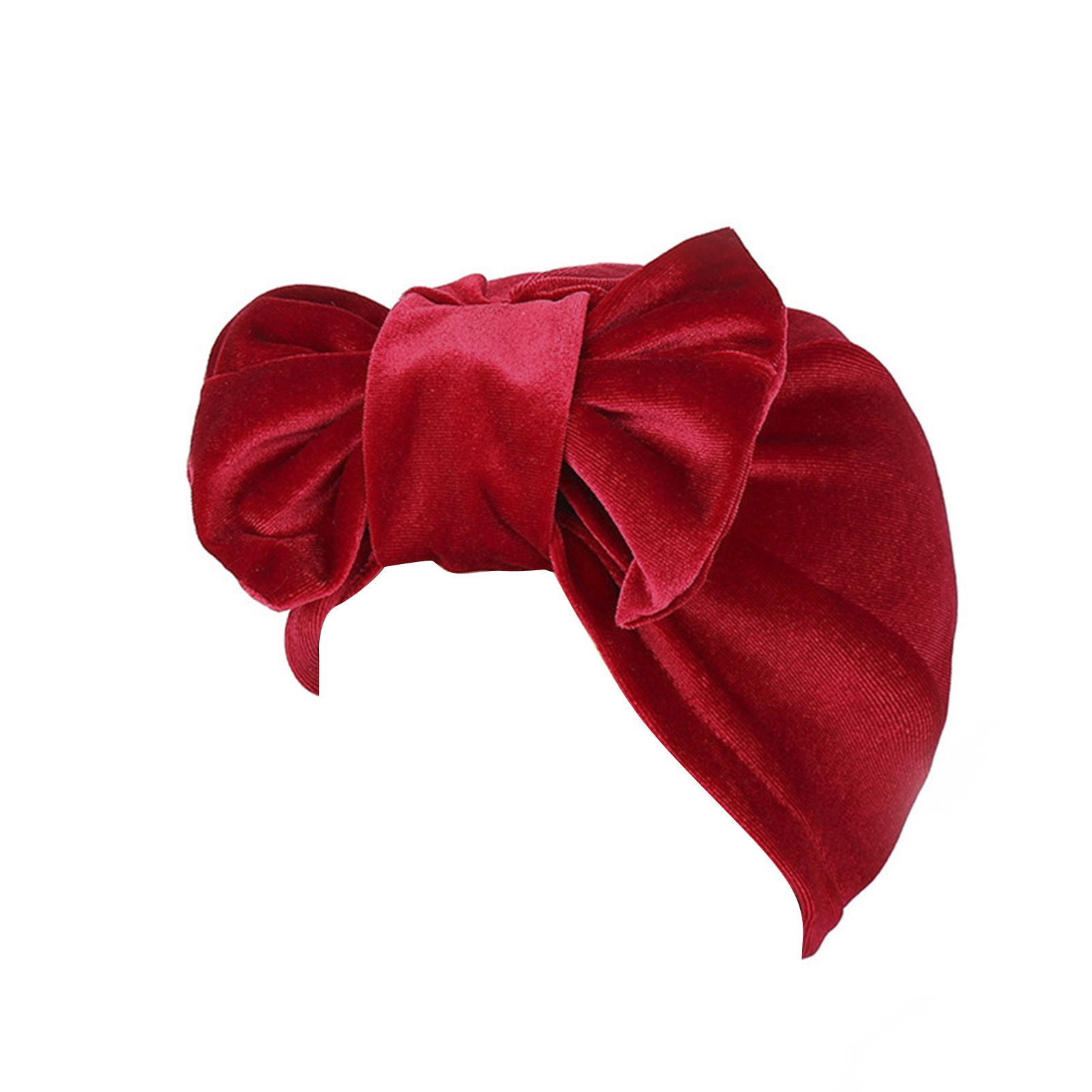 Headscarf Cap Traditional Solid Color Bowknot Decor Sleep Cap