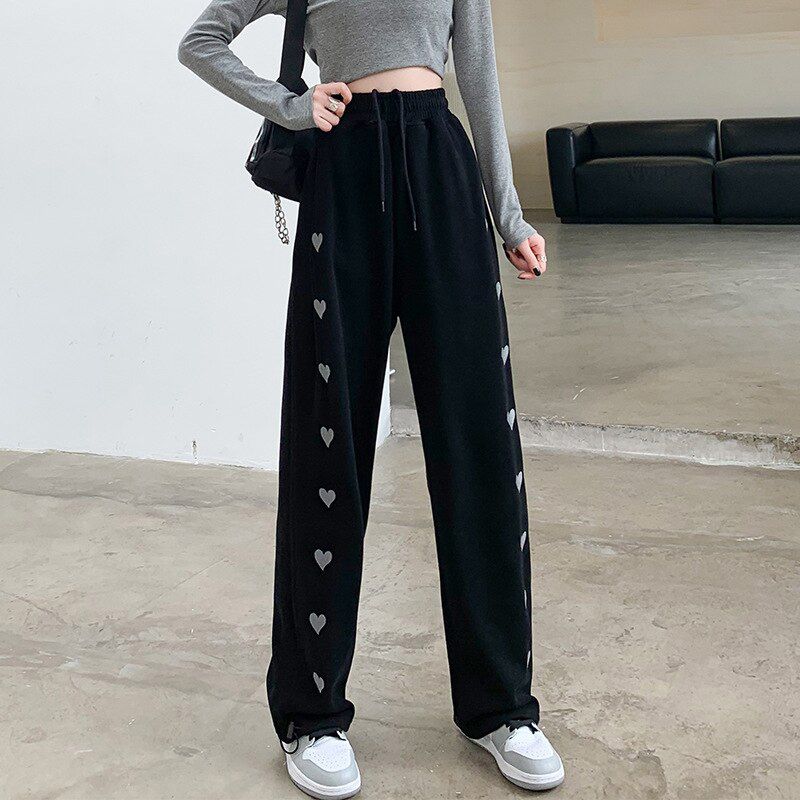 white Sweatpants for Women Autumn Baggy Fashion Oversize Sports Pants Balck Trousers Female Joggers Streetwear