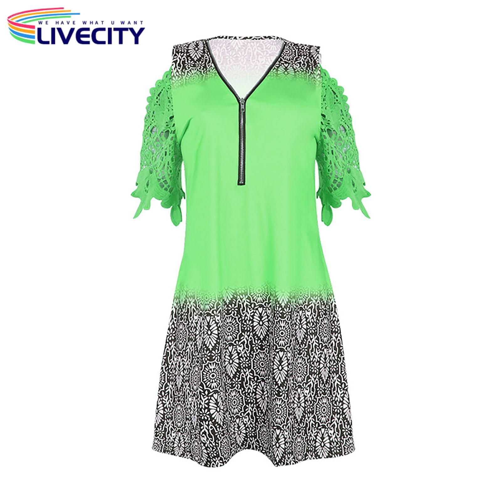 ni Dress Solid Color Off Shoulder Stitching Le Half Sleeveni Dress
