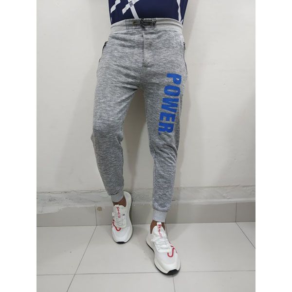 Gray Cotton Slim Fit Sweatpant Pant For Men