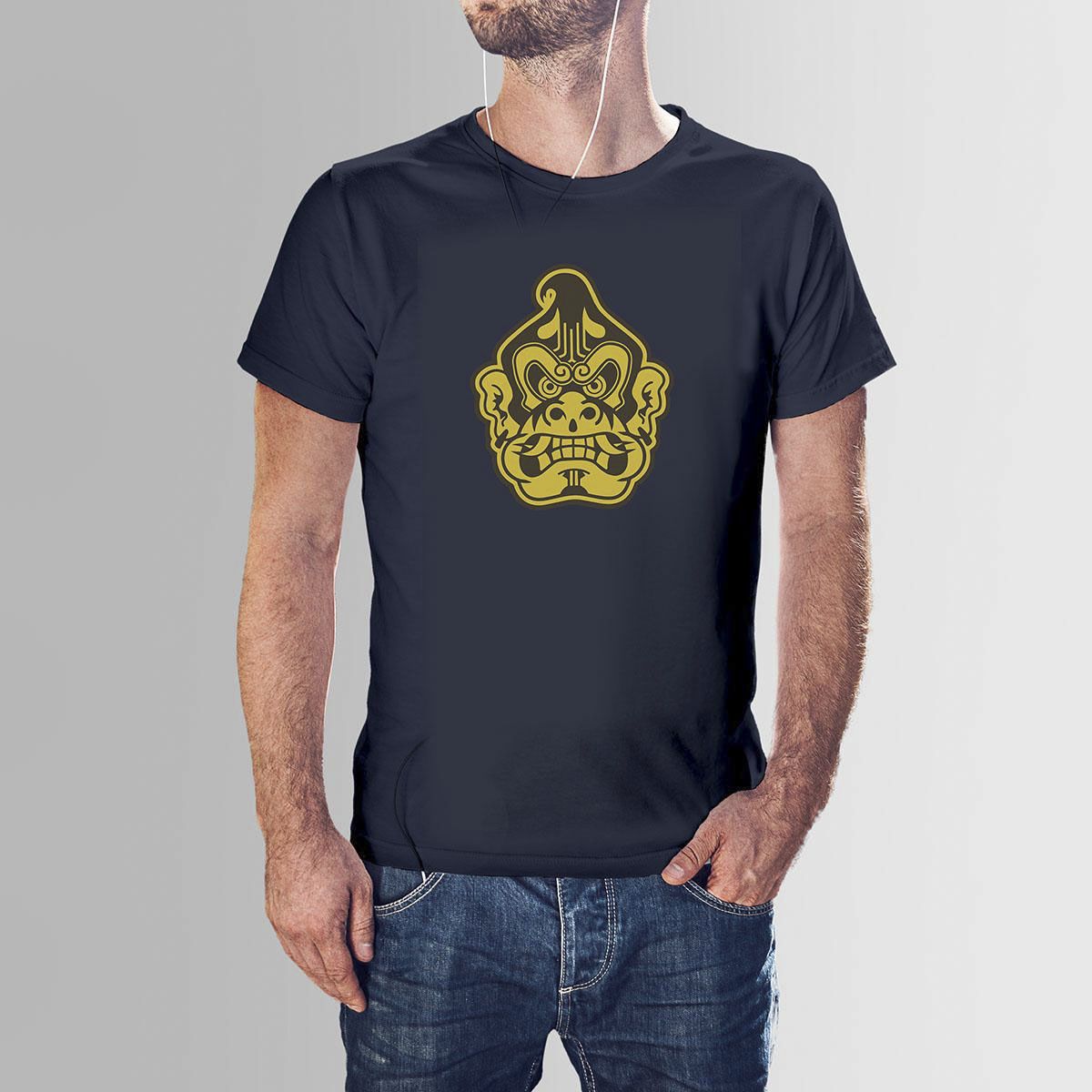 Navy Blue Cotton Tample Run HNH  T-shirt For Men