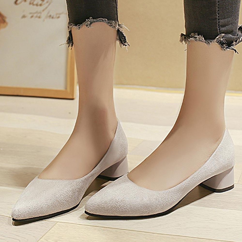Shoes For Women New Casual Shoes ClearanceWomen's Shoes Women's Pointed Toe Thick High Heel Loafers Shallow Casual Shoes Single Shoes