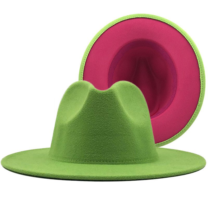 Yellow red bottom fedoras wide brim hat Panama felt hat for male jazz hat church top cap women hats  for men шляпа женская
