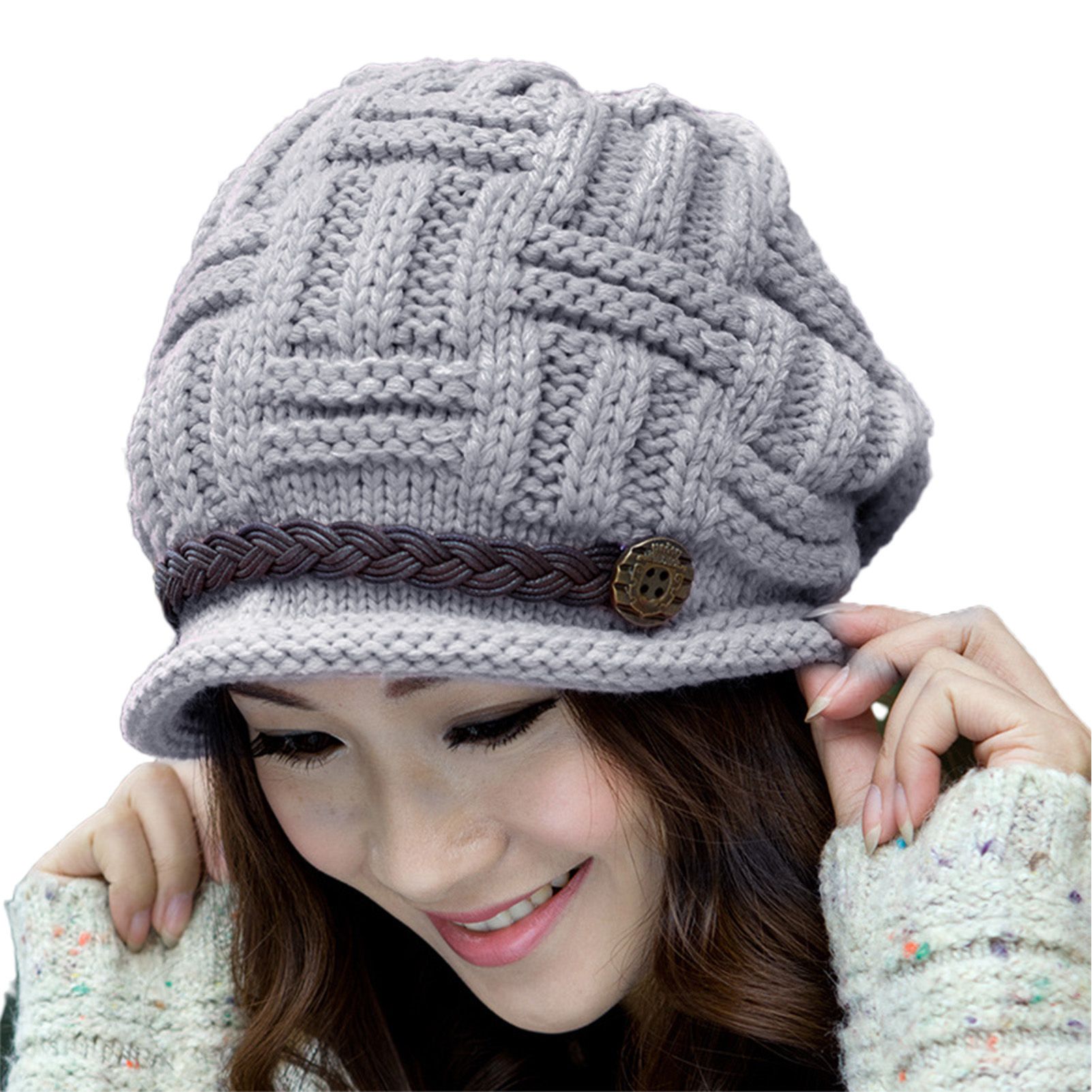 Women Hat Crimping Coldproof Brimless Cap