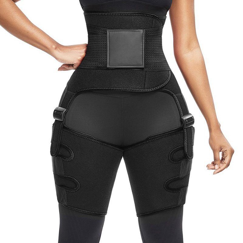 3 in 1 Sauna Shaper Neoprene Waist Trainer Body Shapewear Women Thermo Belt Fitness Thigh Trimmer High Waist Slimming Sheath