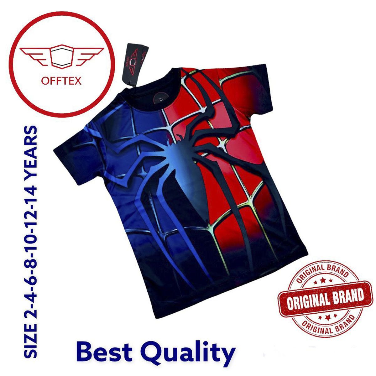 offtex premium quality 3D spiderman T-shirt
