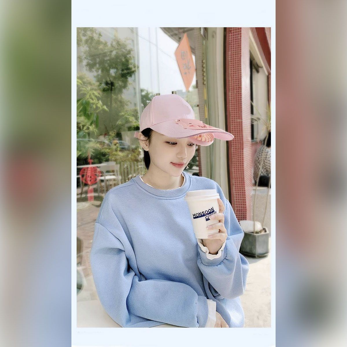 USB Charge Sunscreen Fan Hat Summer Outdoor Sport Hats Sun Protection Baseball Cap with Cooling Fan - Pink