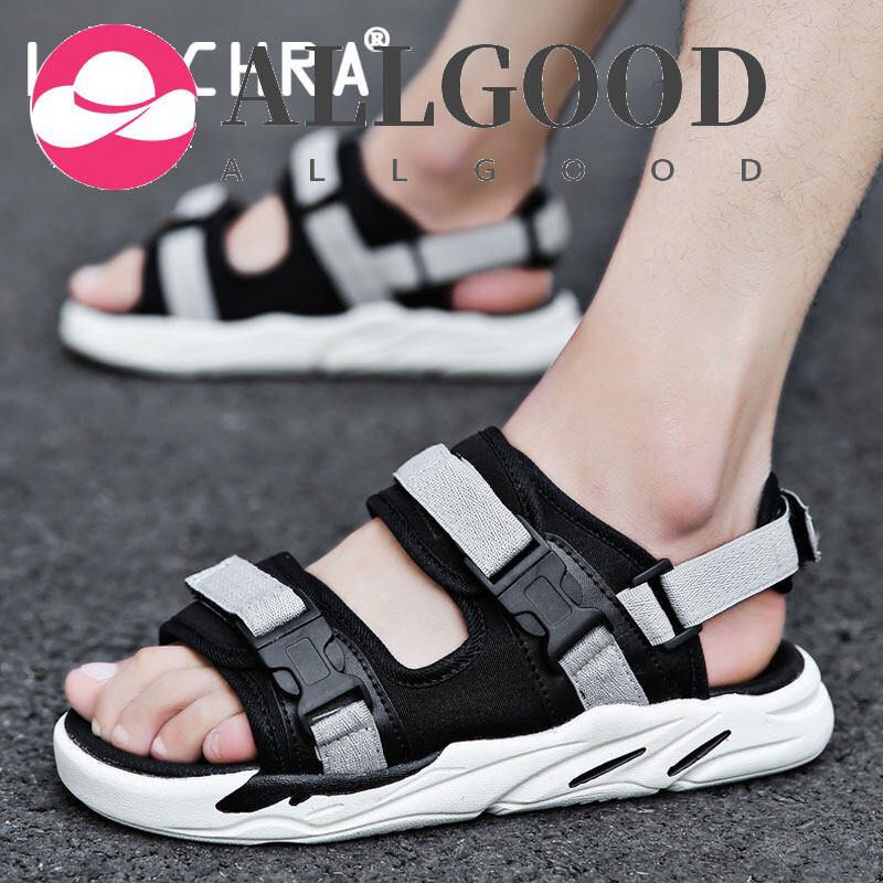 Men Summer Fashion Trend Sandals Beach Shoes Mesh Comfortable Non-slip Casual Shoes Men Black Roman Style Flat Sandals For Men