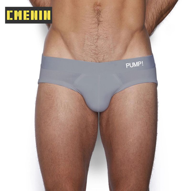 CMENIN Soft (1 Pieces) PUMP Comfortable Polyester  Underwear Men Jockstrap Briefs High Quality Men Underpants Male Panties Letter Mens Innerwear PU004