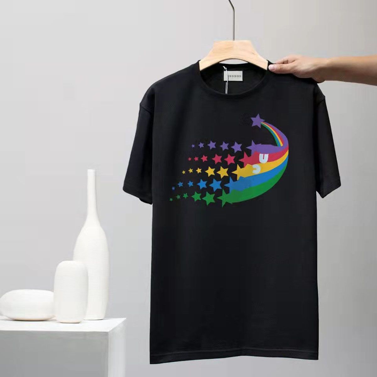 Men And Women Couples Fashion Luxury Letter Printing Short-Sleeved Mens Casual  Round Neck Brand Pure Cotton T-shirt