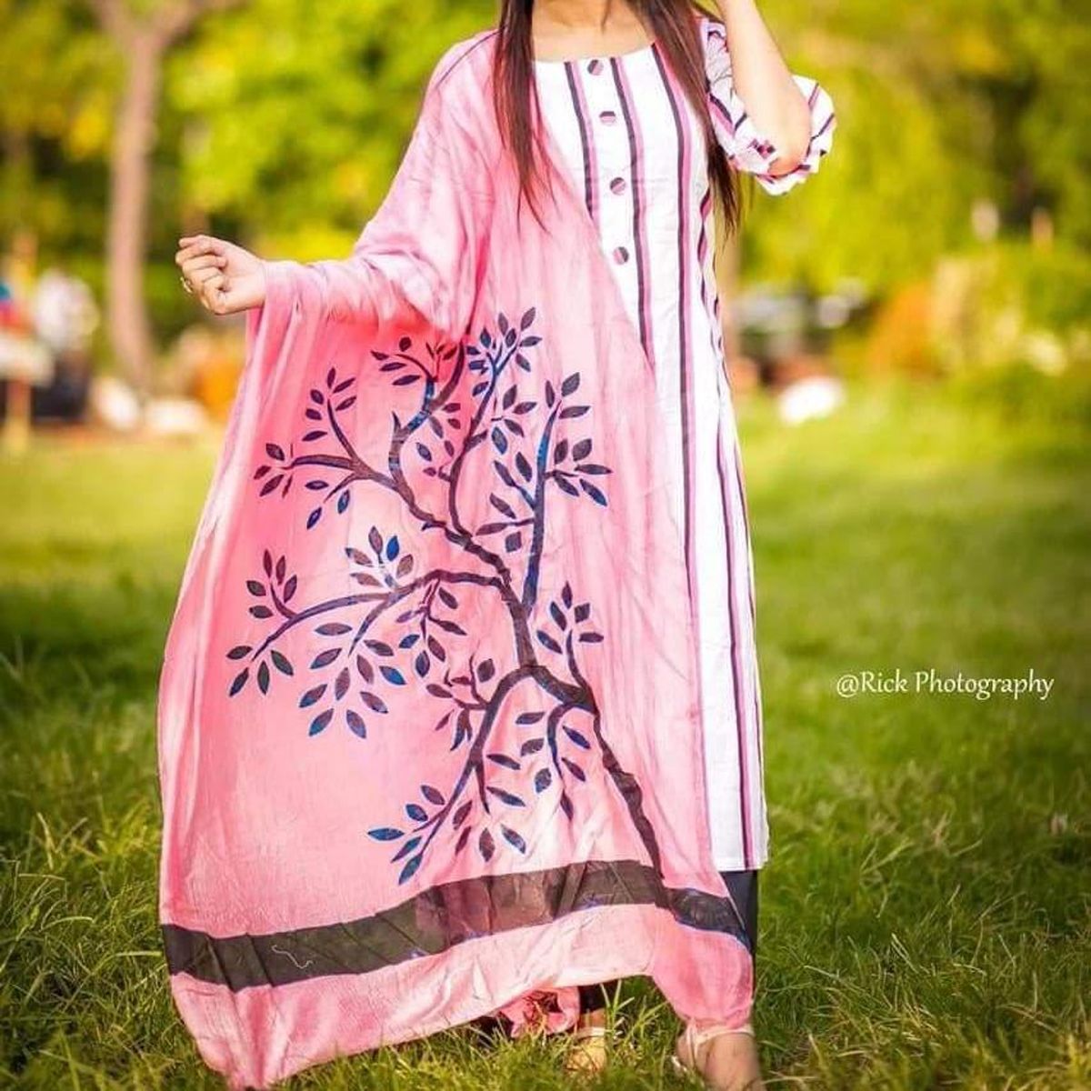 Unstitched Hot Pink Cotton screen Printed Salwar Kameez for Women