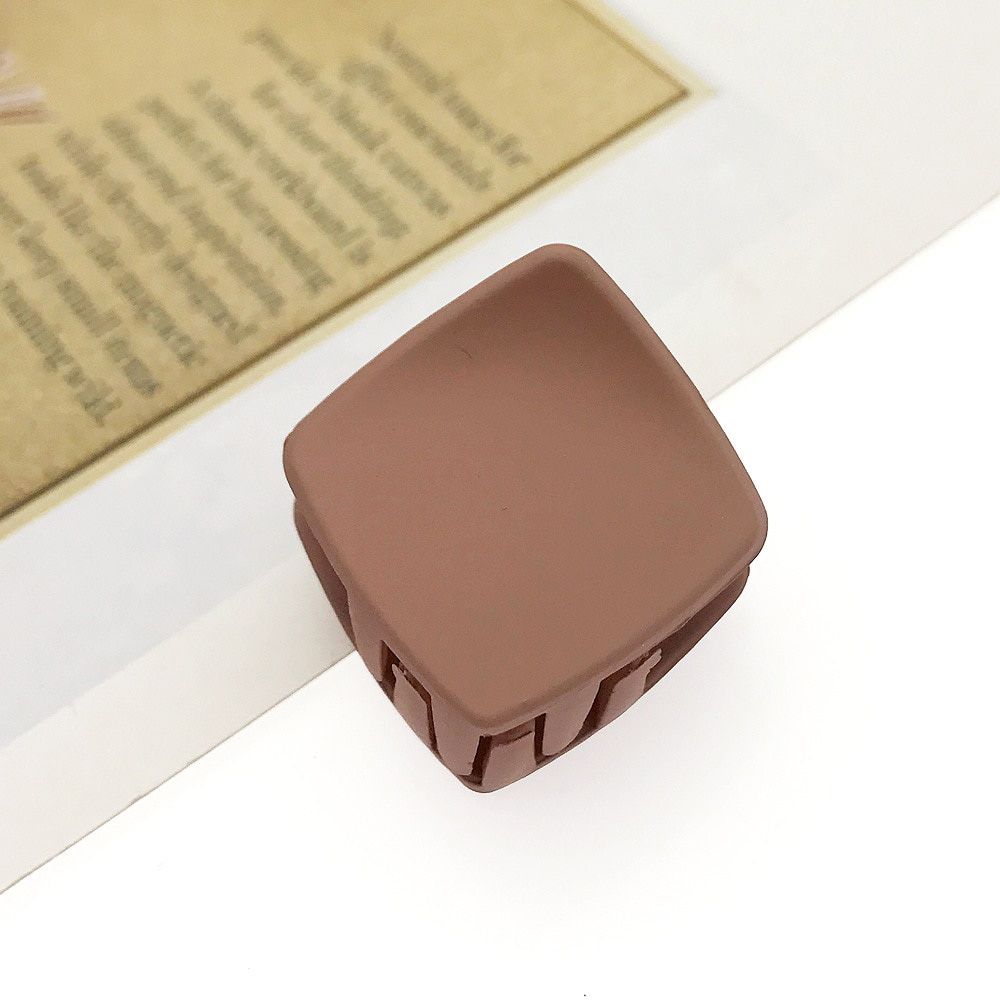 Cute Women Resin Hairpins Matte Solid Color Square Hair Claw Crab Shape Hair Clips Make UP Hair Accessories Valentines Day Gifts