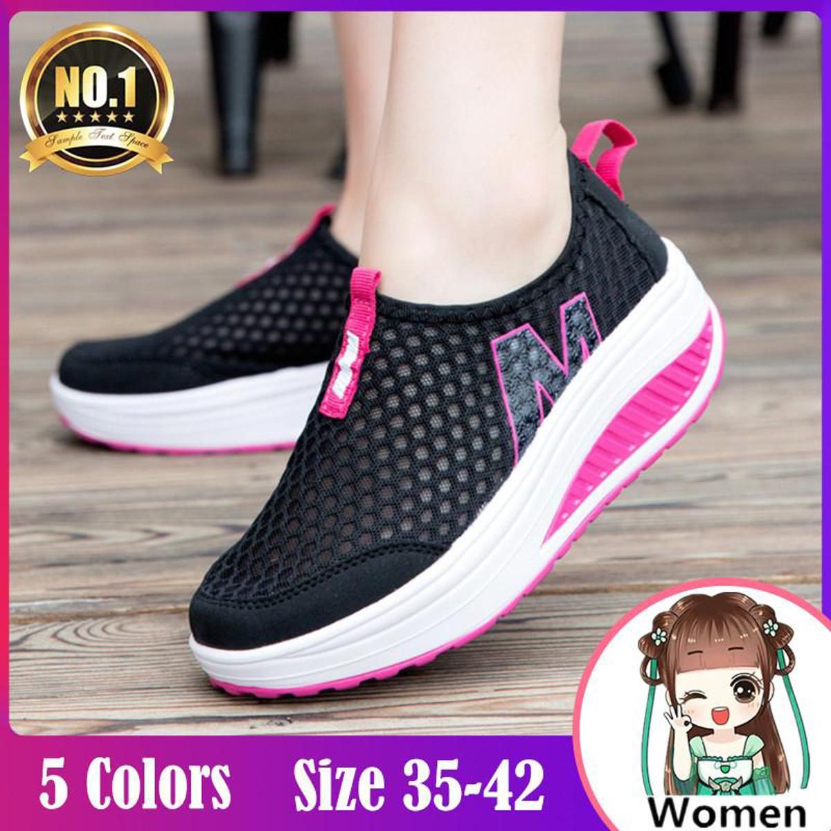 Mesh Slip On Sneakers For Women  Platform Wedges Shoes For Women Korean Rubber Shoes For Women  Sport Running Shoes For Women  Casual Shoes For Women Boat Shoes And Loafers For Ladies Outdoor Shoes For Women Jogging Shoes