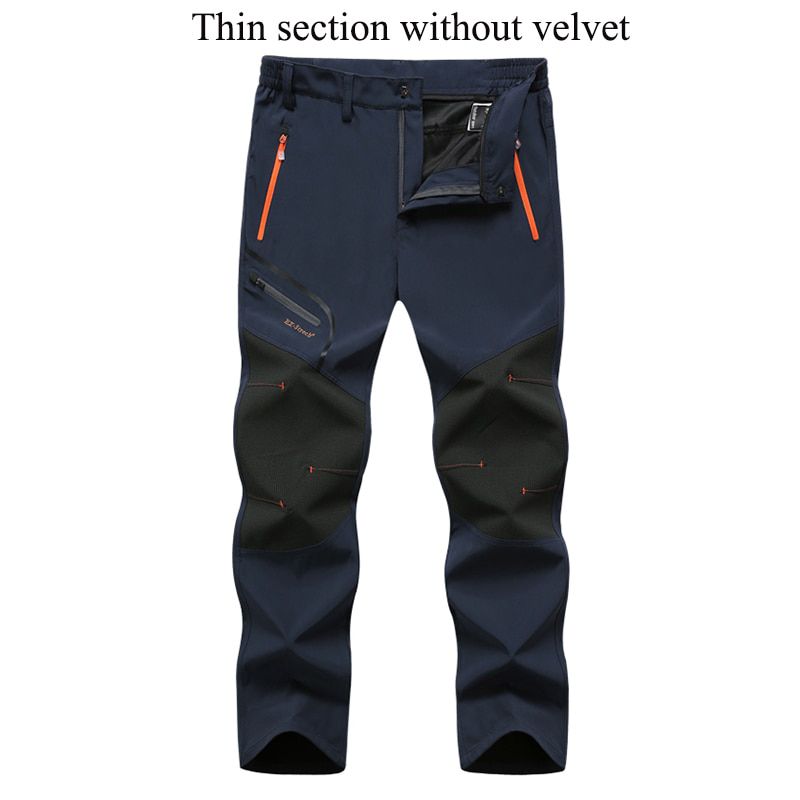Autumn Winter Men Outdoor Pants Plus Size Fleece Warm Waterproof Windproof Breathable Trousers Sports Hiking Cargo Pants Male